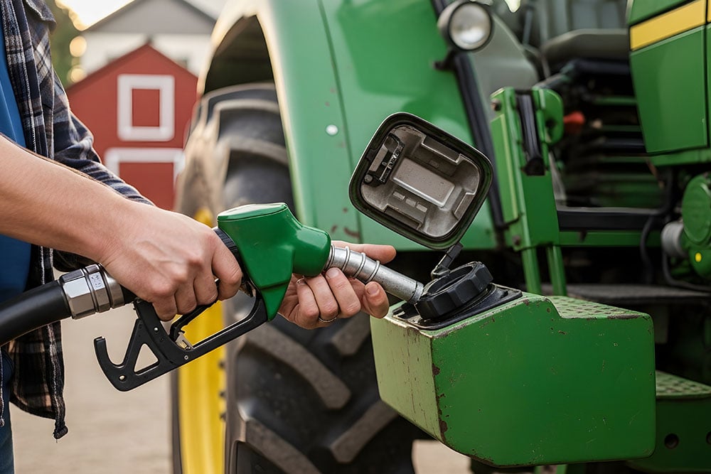 Traktorbetankung auf dem Hof