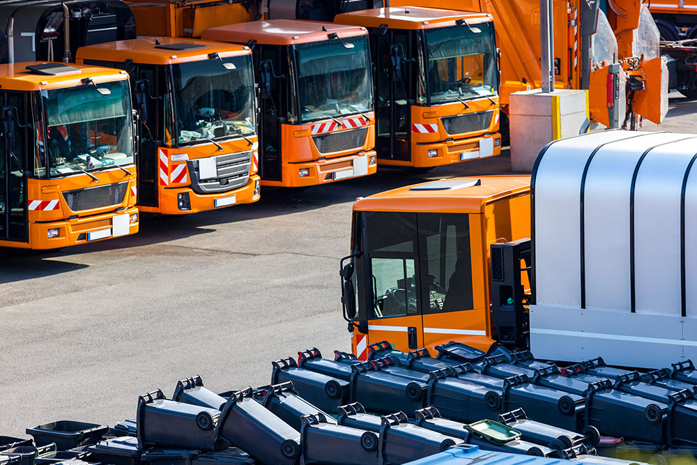 Fuhrpark eines Entsorgungsbetriebes