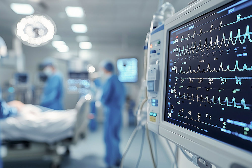 Monitor im OP eines Krankenhauses