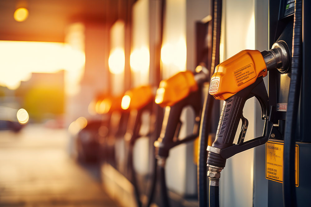 Zapfsäule mit Zapfhähnen